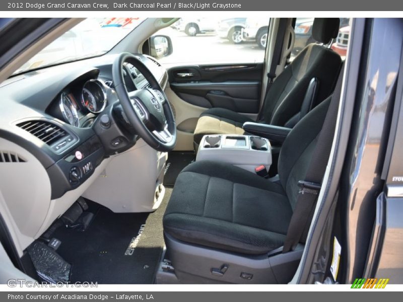 Dark Charcoal Pearl / Black/Light Graystone 2012 Dodge Grand Caravan Crew