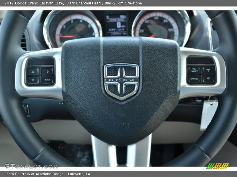 Dark Charcoal Pearl / Black/Light Graystone 2012 Dodge Grand Caravan Crew