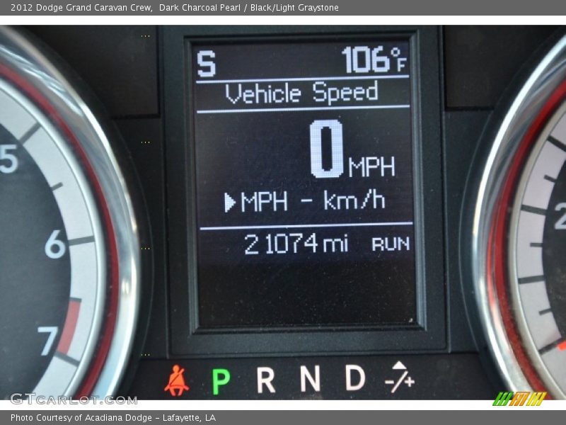 Dark Charcoal Pearl / Black/Light Graystone 2012 Dodge Grand Caravan Crew