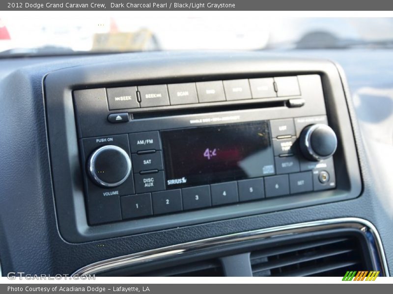 Dark Charcoal Pearl / Black/Light Graystone 2012 Dodge Grand Caravan Crew