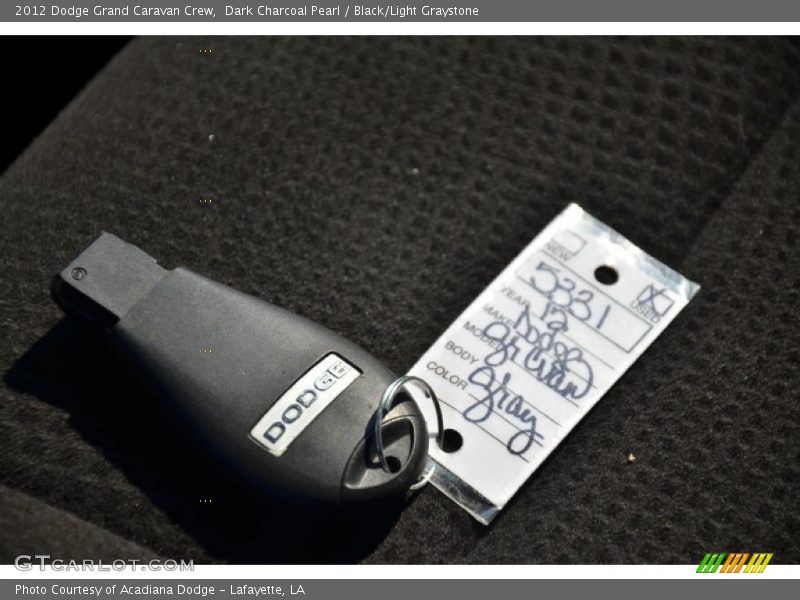 Dark Charcoal Pearl / Black/Light Graystone 2012 Dodge Grand Caravan Crew
