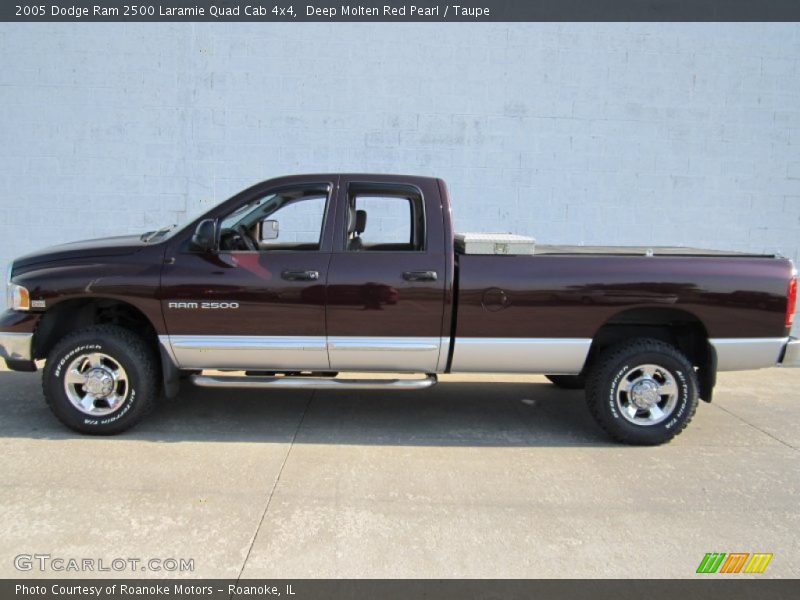 Deep Molten Red Pearl / Taupe 2005 Dodge Ram 2500 Laramie Quad Cab 4x4