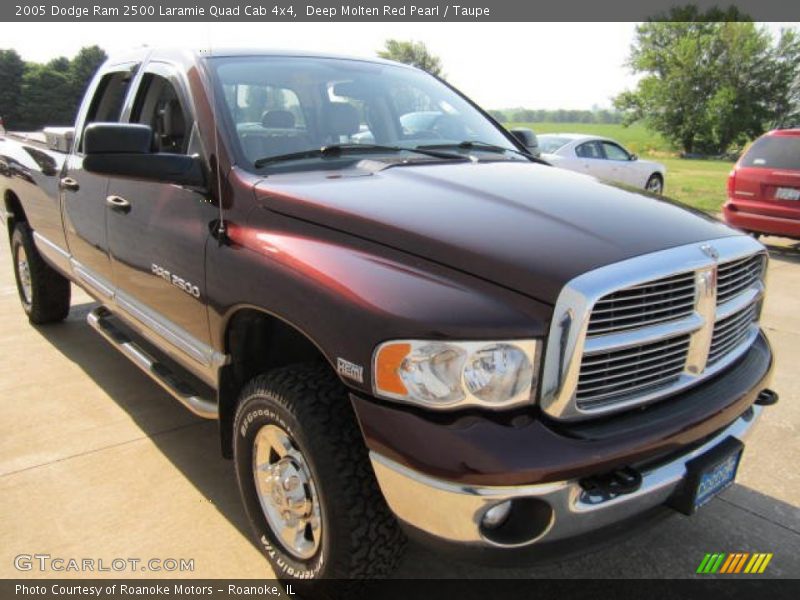 Deep Molten Red Pearl / Taupe 2005 Dodge Ram 2500 Laramie Quad Cab 4x4