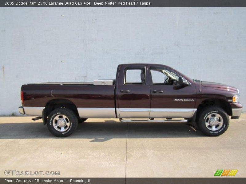 Deep Molten Red Pearl / Taupe 2005 Dodge Ram 2500 Laramie Quad Cab 4x4