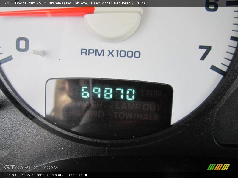 Deep Molten Red Pearl / Taupe 2005 Dodge Ram 2500 Laramie Quad Cab 4x4