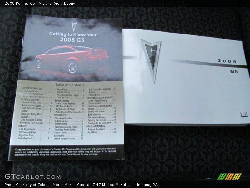 Victory Red / Ebony 2008 Pontiac G5