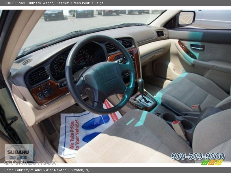 Seamist Green Pearl / Beige 2003 Subaru Outback Wagon