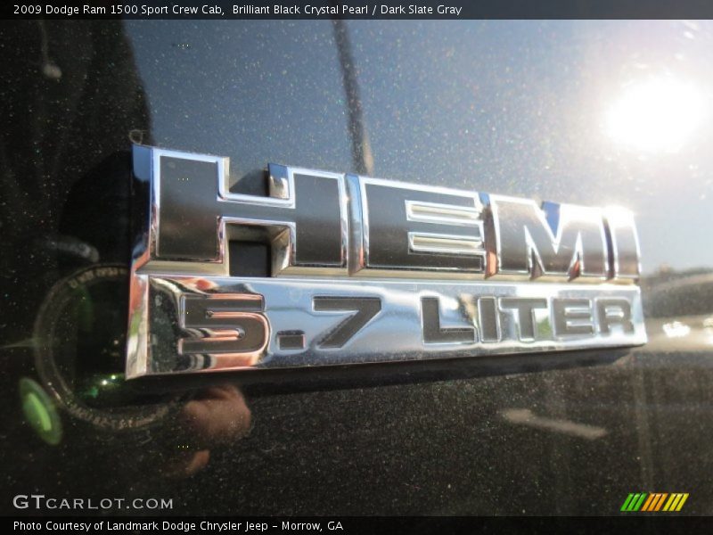 Brilliant Black Crystal Pearl / Dark Slate Gray 2009 Dodge Ram 1500 Sport Crew Cab