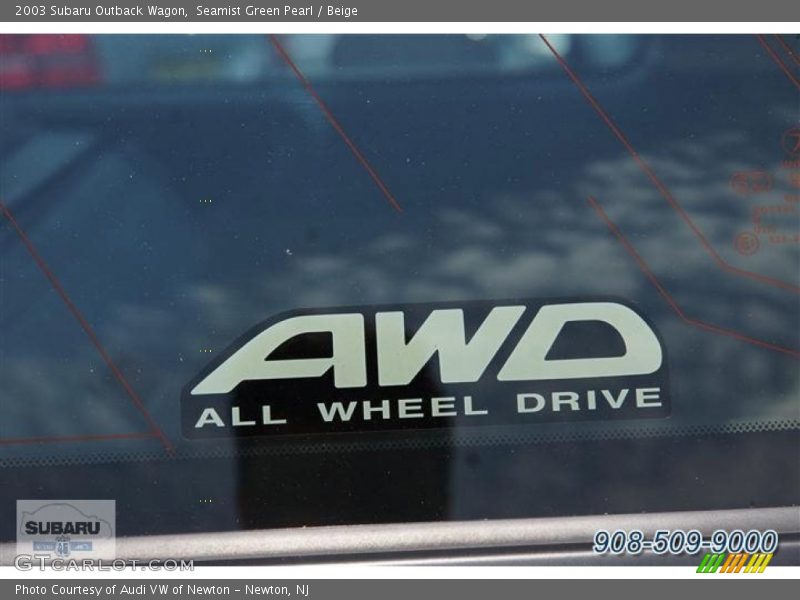 Seamist Green Pearl / Beige 2003 Subaru Outback Wagon