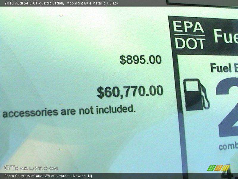  2013 S4 3.0T quattro Sedan Window Sticker