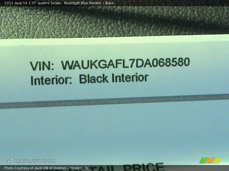 Moonlight Blue Metallic / Black 2013 Audi S4 3.0T quattro Sedan