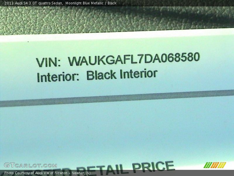 Moonlight Blue Metallic / Black 2013 Audi S4 3.0T quattro Sedan