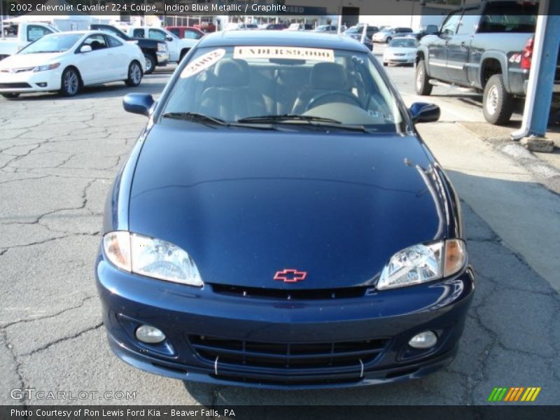 Indigo Blue Metallic / Graphite 2002 Chevrolet Cavalier Z24 Coupe