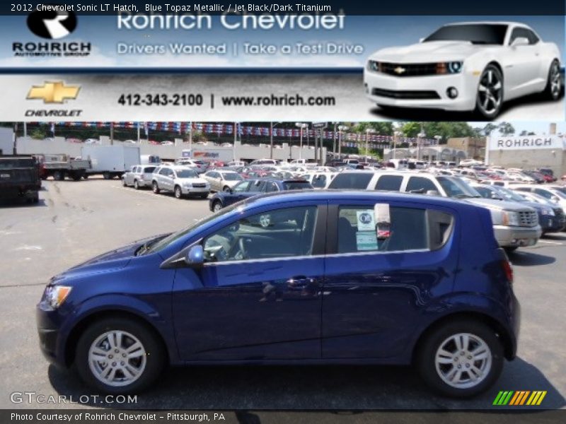 Blue Topaz Metallic / Jet Black/Dark Titanium 2012 Chevrolet Sonic LT Hatch