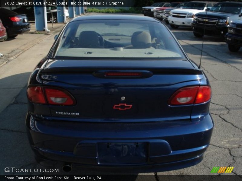 Indigo Blue Metallic / Graphite 2002 Chevrolet Cavalier Z24 Coupe