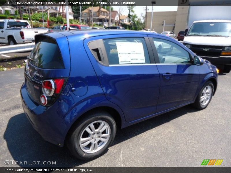 Blue Topaz Metallic / Jet Black/Dark Titanium 2012 Chevrolet Sonic LT Hatch