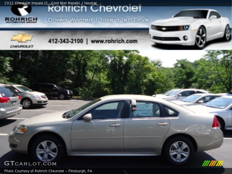 Gold Mist Metallic / Neutral 2012 Chevrolet Impala LS