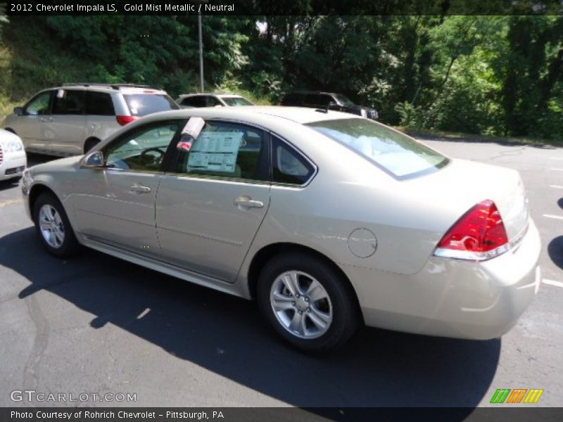 Gold Mist Metallic / Neutral 2012 Chevrolet Impala LS