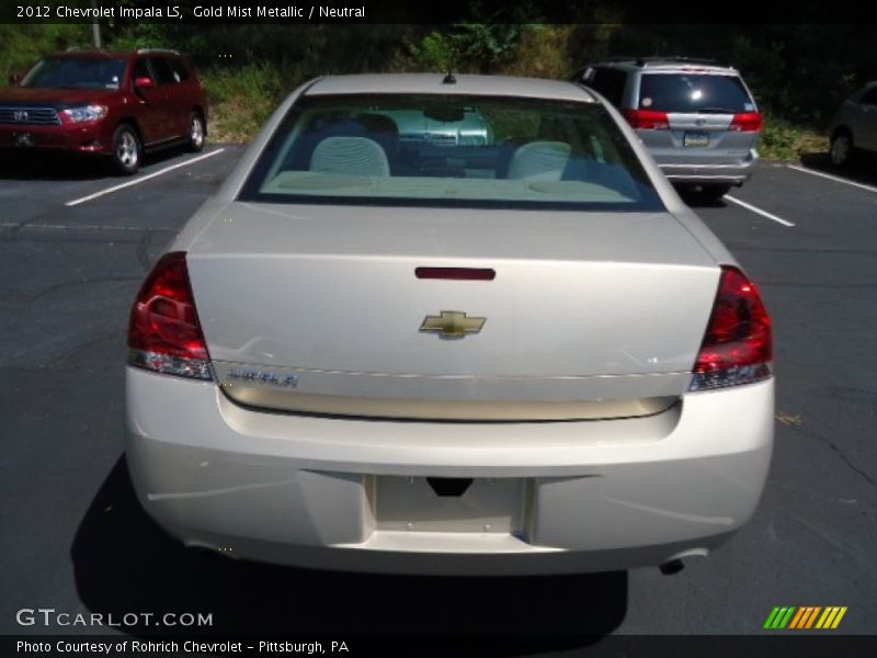 Gold Mist Metallic / Neutral 2012 Chevrolet Impala LS