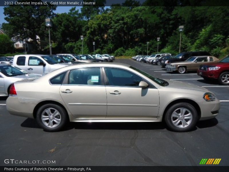Gold Mist Metallic / Neutral 2012 Chevrolet Impala LS