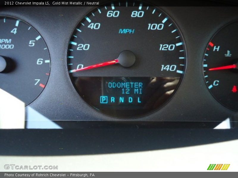 Gold Mist Metallic / Neutral 2012 Chevrolet Impala LS