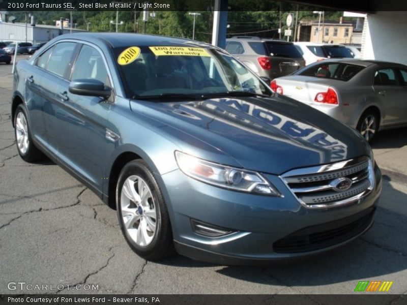 Steel Blue Metallic / Light Stone 2010 Ford Taurus SEL