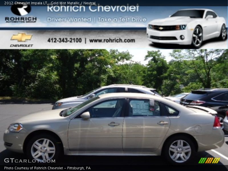 Gold Mist Metallic / Neutral 2012 Chevrolet Impala LT