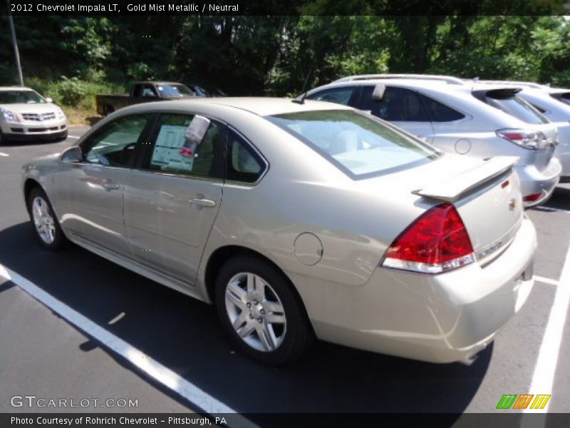 Gold Mist Metallic / Neutral 2012 Chevrolet Impala LT