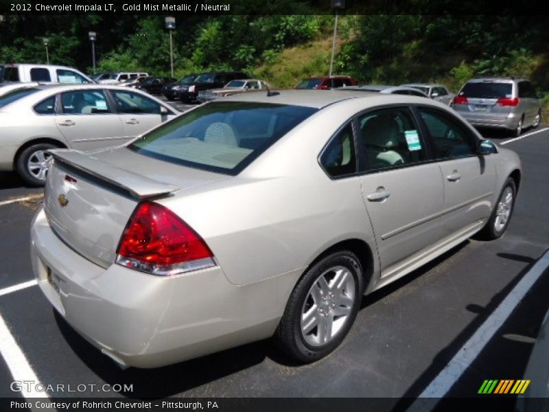 Gold Mist Metallic / Neutral 2012 Chevrolet Impala LT