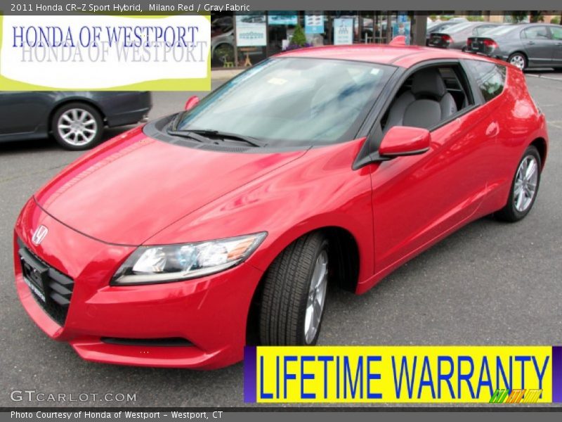 Milano Red / Gray Fabric 2011 Honda CR-Z Sport Hybrid
