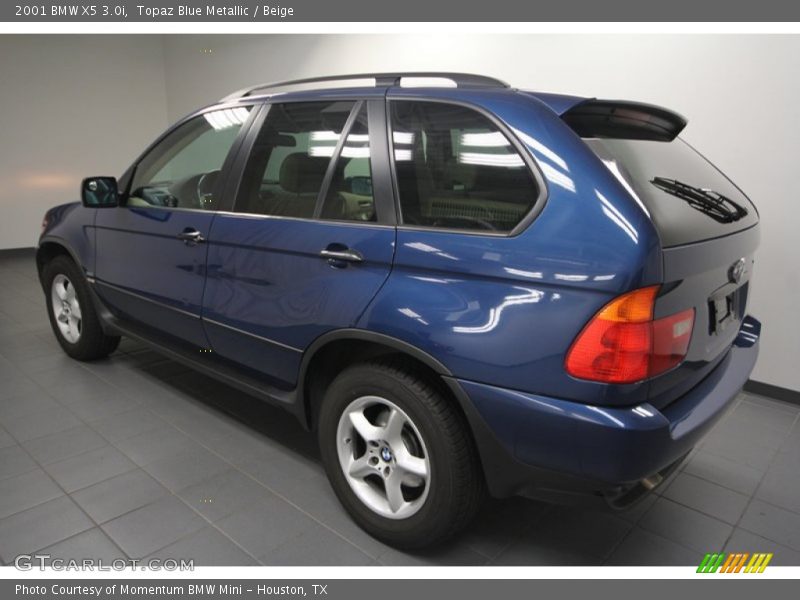 Topaz Blue Metallic / Beige 2001 BMW X5 3.0i