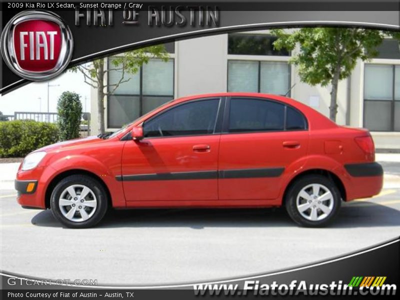 Sunset Orange / Gray 2009 Kia Rio LX Sedan