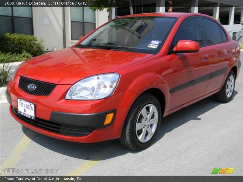 Sunset Orange / Gray 2009 Kia Rio LX Sedan
