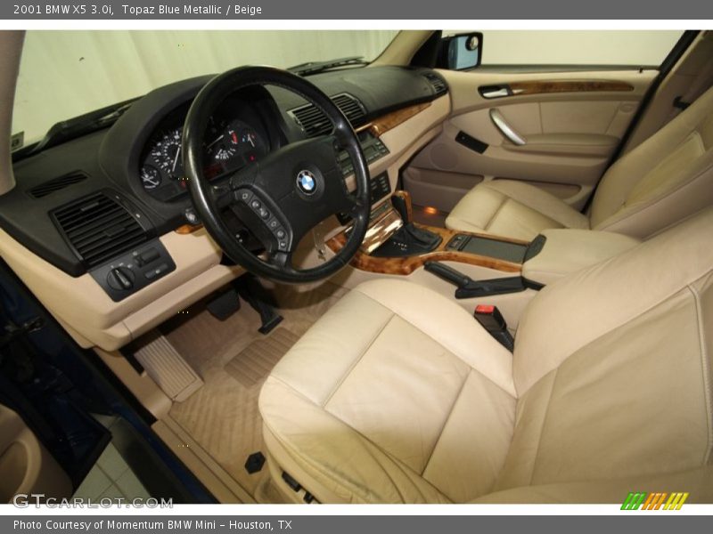 Topaz Blue Metallic / Beige 2001 BMW X5 3.0i