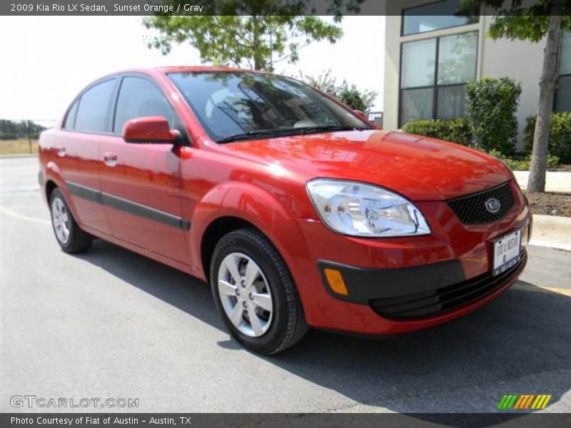 Sunset Orange / Gray 2009 Kia Rio LX Sedan