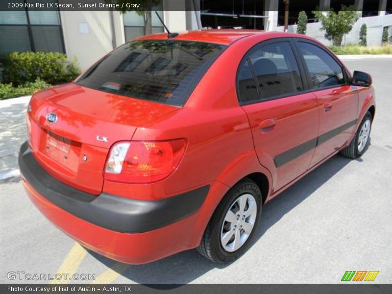 Sunset Orange / Gray 2009 Kia Rio LX Sedan