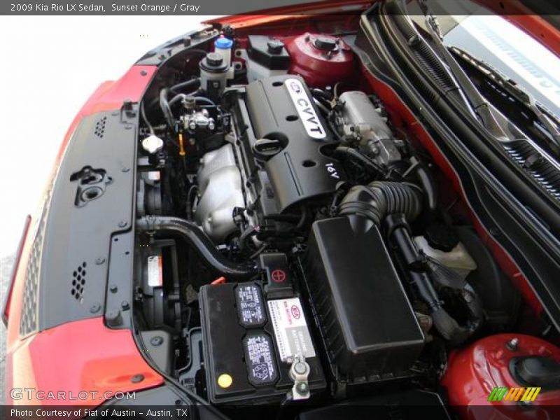  2009 Rio LX Sedan Engine - 1.6 Liter DOHC 16-Valve CVVT 4 Cylinder