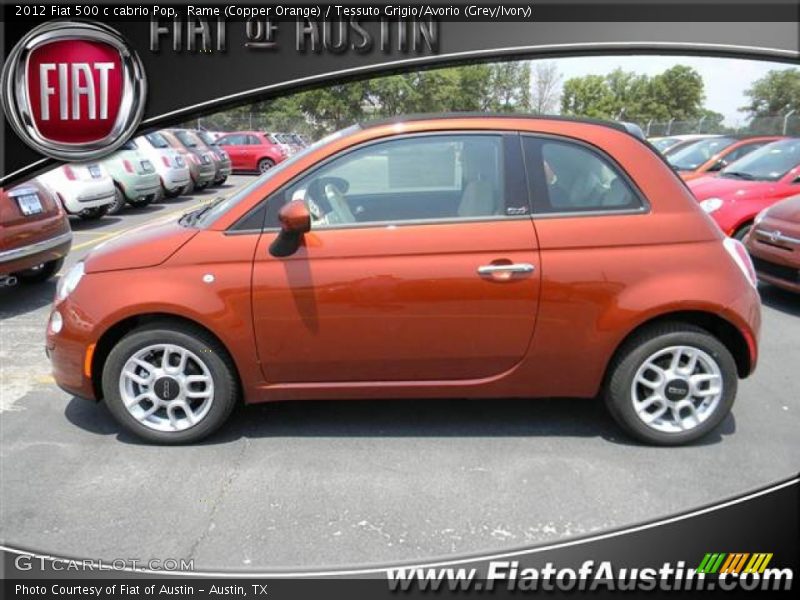 Rame (Copper Orange) / Tessuto Grigio/Avorio (Grey/Ivory) 2012 Fiat 500 c cabrio Pop