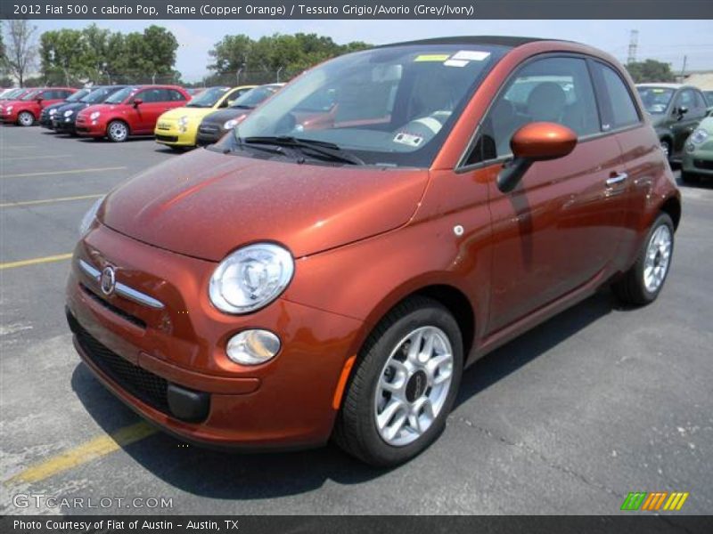 Rame (Copper Orange) / Tessuto Grigio/Avorio (Grey/Ivory) 2012 Fiat 500 c cabrio Pop