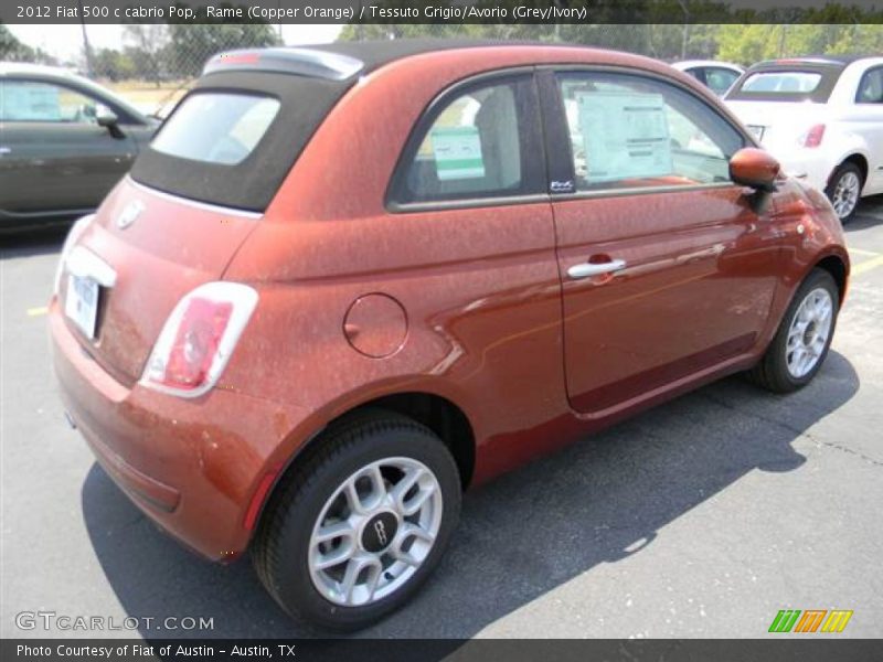 Rame (Copper Orange) / Tessuto Grigio/Avorio (Grey/Ivory) 2012 Fiat 500 c cabrio Pop