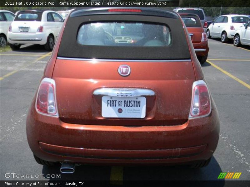 Rame (Copper Orange) / Tessuto Grigio/Avorio (Grey/Ivory) 2012 Fiat 500 c cabrio Pop