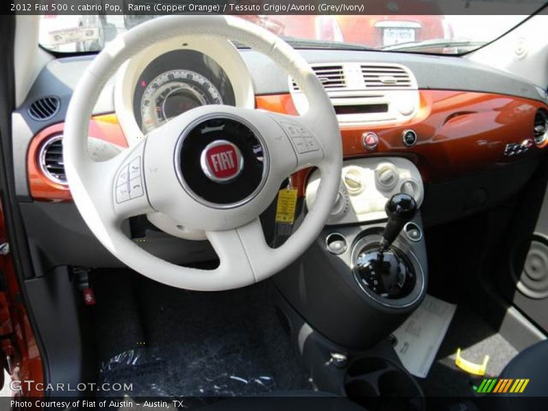 Rame (Copper Orange) / Tessuto Grigio/Avorio (Grey/Ivory) 2012 Fiat 500 c cabrio Pop