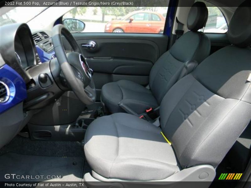 Azzurro (Blue) / Tessuto Grigio/Nero (Grey/Black) 2012 Fiat 500 Pop