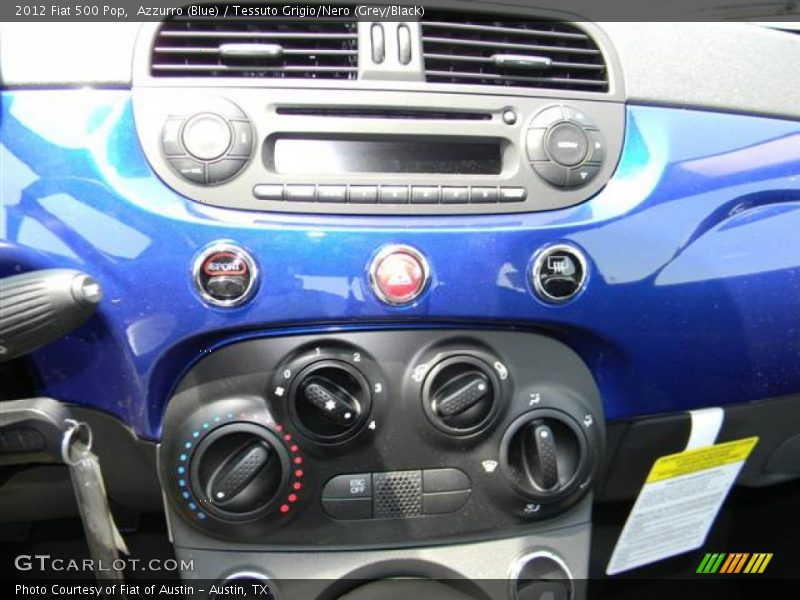 Azzurro (Blue) / Tessuto Grigio/Nero (Grey/Black) 2012 Fiat 500 Pop