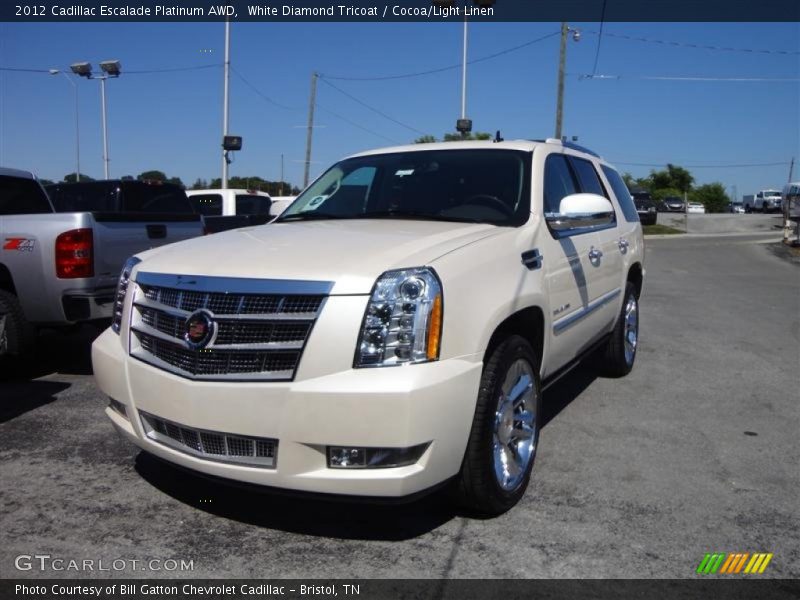 White Diamond Tricoat / Cocoa/Light Linen 2012 Cadillac Escalade Platinum AWD