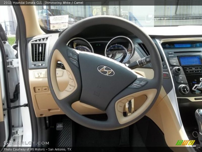 Shimmering White / Camel 2013 Hyundai Sonata GLS