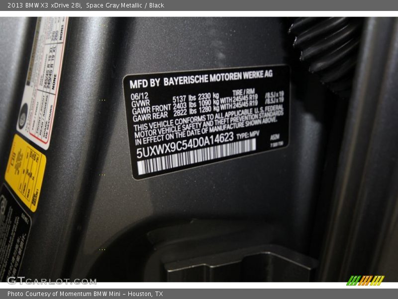 Space Gray Metallic / Black 2013 BMW X3 xDrive 28i