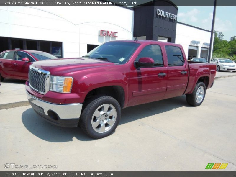 Sport Dark Red Metallic / Ebony Black 2007 GMC Sierra 1500 SLE Crew Cab