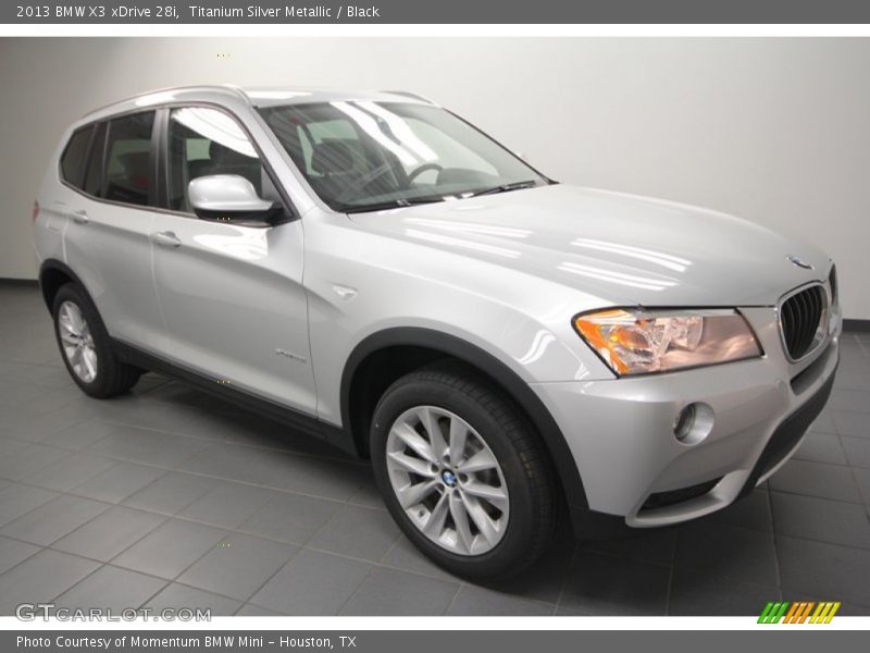 Titanium Silver Metallic / Black 2013 BMW X3 xDrive 28i