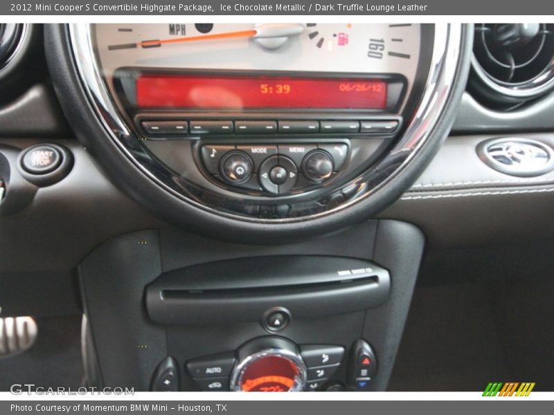 Controls of 2012 Cooper S Convertible Highgate Package